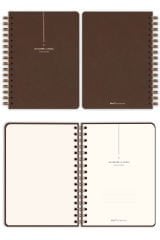 Matt Notebook 2024-2025 A5 Keten Akademik Ajanda Spiralli 15x21 cm - 17 Aylık Kahverengi