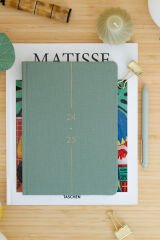 Matt Notebook 2024-2025 A5 Keten Akademik Ajanda 15x21 cm - 17 Aylık Yeşil