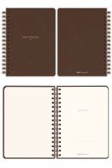 Matt Notebook A5 15x21 cm Spiralli Keten Not Defteri Kahverengi