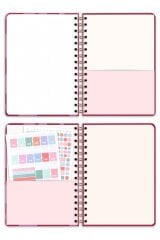 Matt Notebook 2025 Yılı A5 Haftalık Ajanda Spiralli 15x21 cm - 12 Aylık - Motivasyon Sayfalı Kalpler