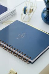 Matt Notebook 2025 Yılı A5 Ajanda Spiralli 15x21 cm - 12 Aylık Lacivert