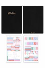 Matt Notebook 2025 Yılı 20x27 cm Keten Haftalık Planlayıcı Ajanda Siyah