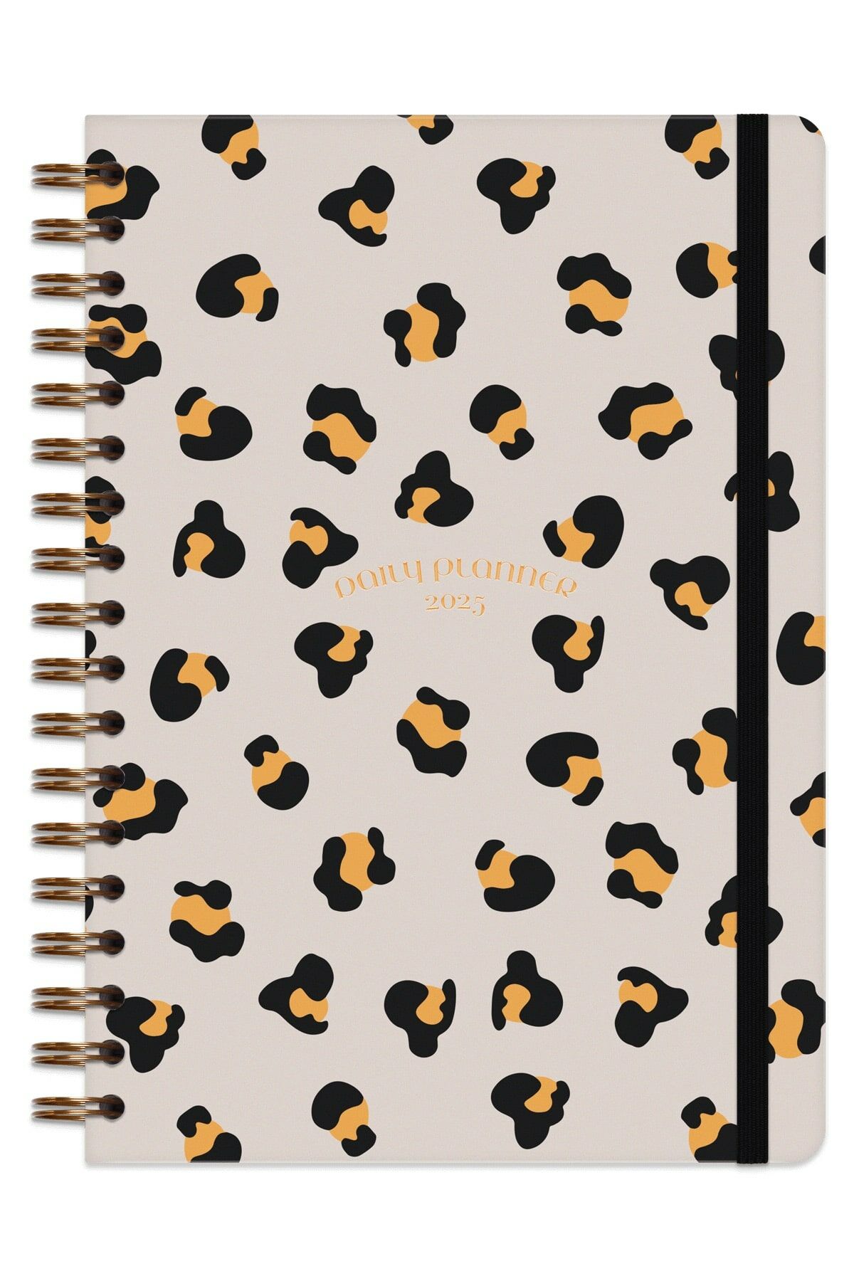 Matt Notebook 2025 Yılı Günlük Spiralli Ajanda 16x24 cm - 12 Aylık Leopar