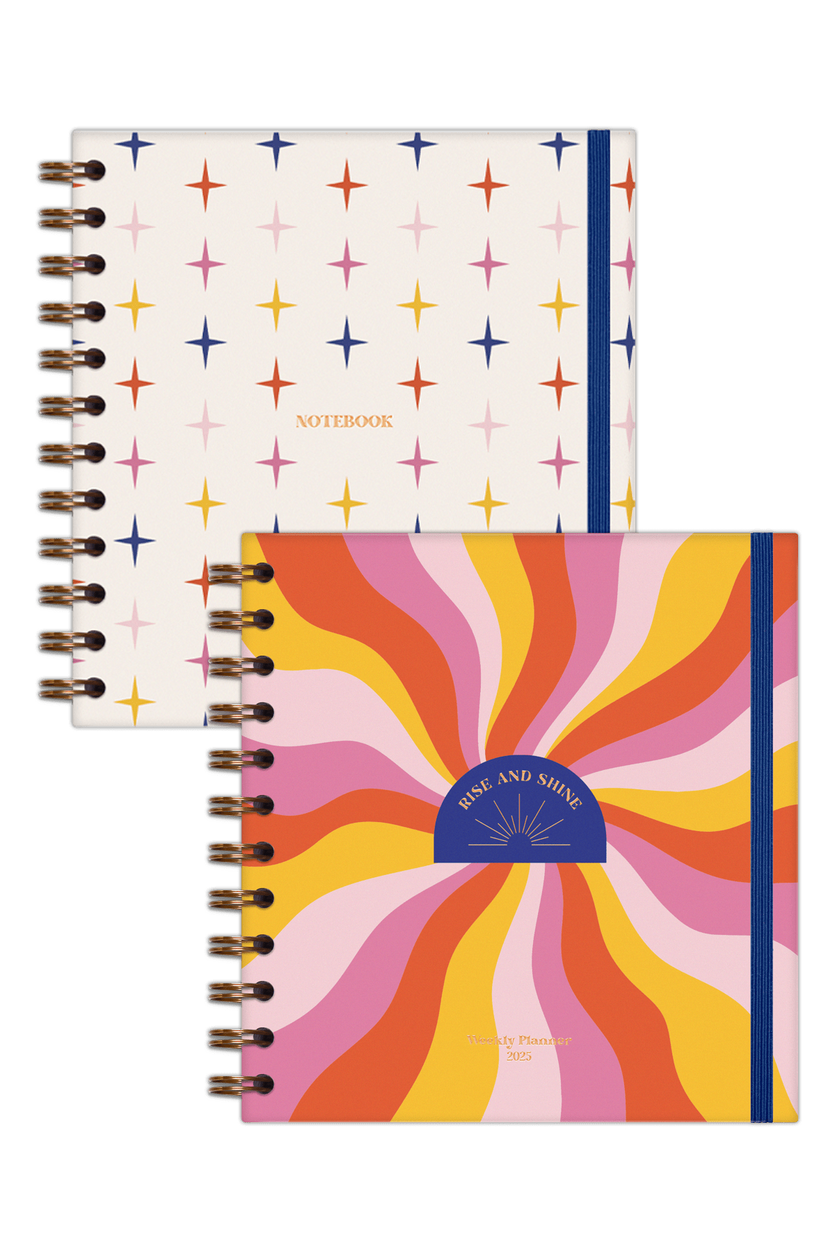 Matt Notebook 15x15 cm Kare 2'li Set Spiralli 2025 Yılı Haftalık Ajanda ve Defter