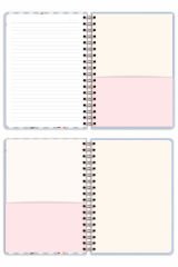 Matt Notebook B5 17x24 cm Spiralli Lastikli Çizgili Tarihsiz Not Defteri Kiraz