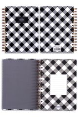 Matt Notebook A5 15x21 cm Spiralli Çizgili Tarihsiz Not Defteri Ekose