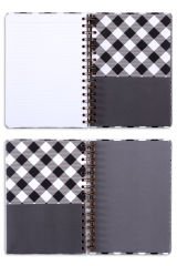 Matt Notebook A5 15x21 cm Spiralli Çizgili Tarihsiz Not Defteri Ekose