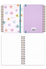 Matt Notebook A5 15x21 cm Spiralli Lastikli 2'li Tarihsiz Not Defteri Seti 1 Kareli 1 Çizgili