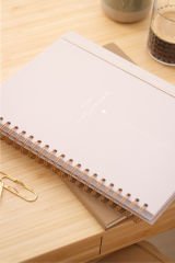 Matt Notebook 20x28 cm A4 Lastikli Spiralli Sert Kapak Not Defteri Çizgili Bej