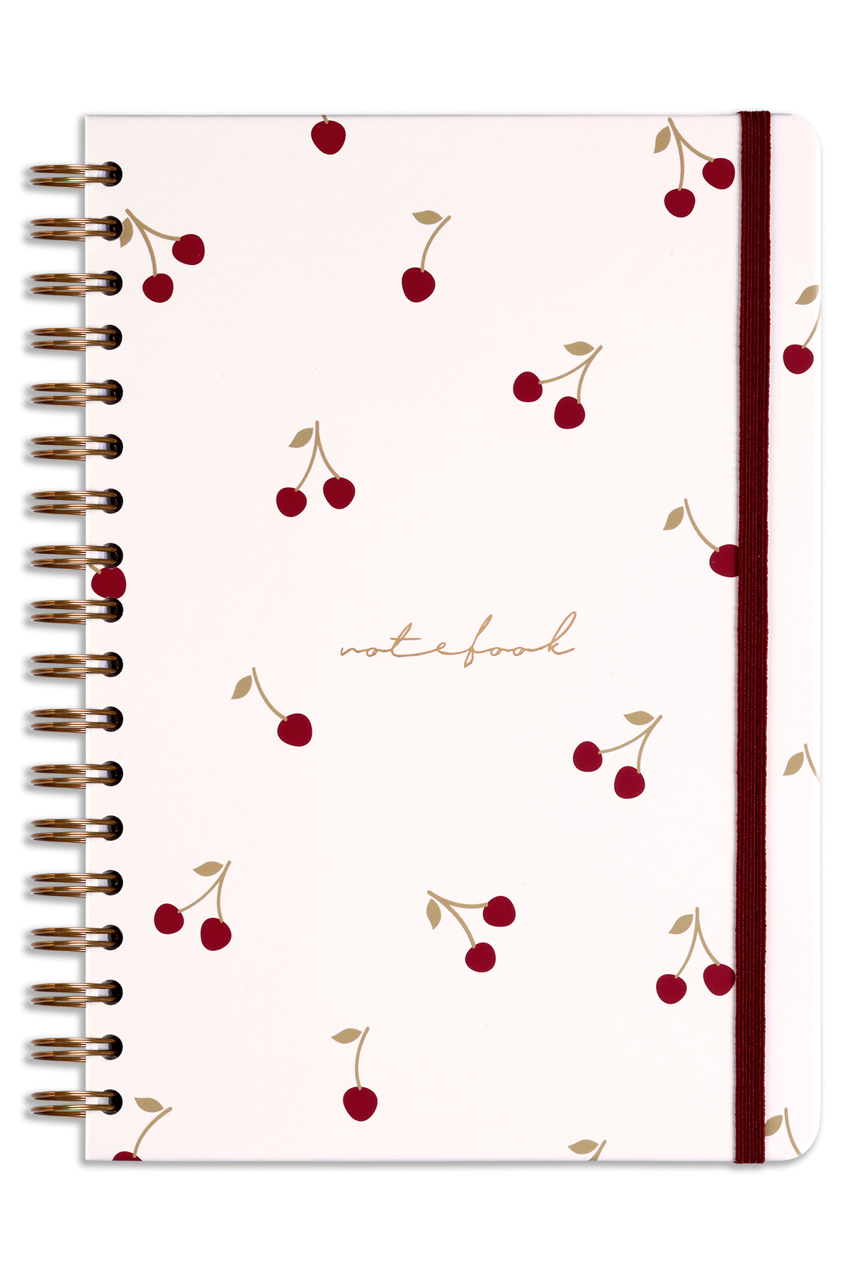 Matt Notebook 17x24 cm Lastikli Spiralli Sert Kapak Not Defteri Noktalı Kiraz