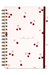 Matt Notebook 17x24 cm Lastikli Spiralli Sert Kapak Not Defteri Noktalı Kiraz