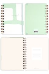 Matt Notebook 17x24 cm Lastikli Spiralli Sert Kapak Not Defteri Kareli Soyut