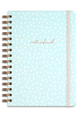 Matt Notebook A5 15x21 cm Spiralli Lastikli Kareli Tarihsiz Not Defteri Yeşil