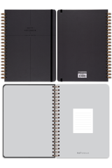 Matt Notebook 20x28 cm A4 Lastikli Spiralli Sert Kapak Not Defteri Kareli