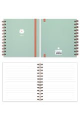 Matt Notebook 15x15 cm Kare 2'li Set Spiralli Çizgili Tarihsiz Not Defteri Papatya