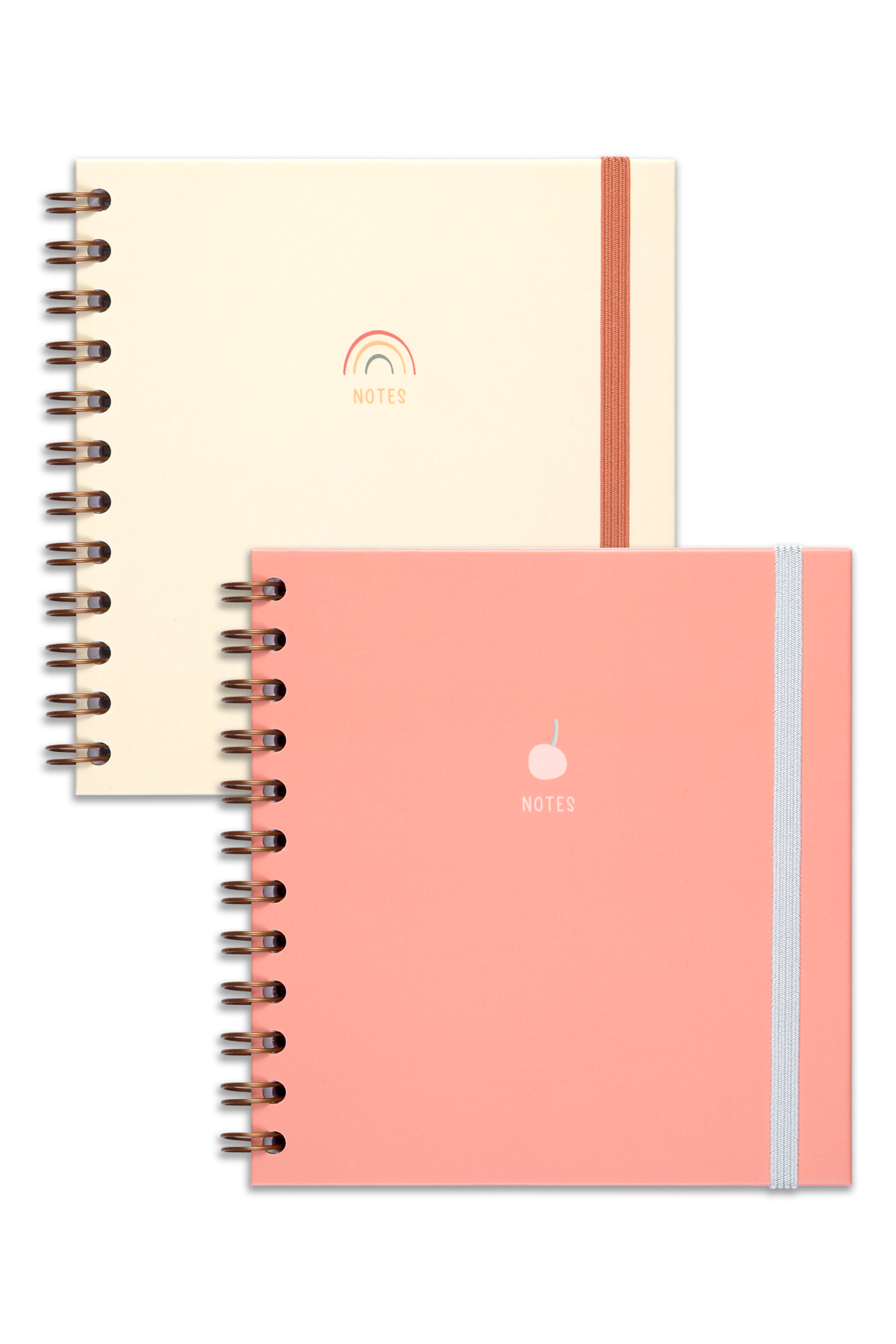 Matt Notebook 15x15 cm Kare 2'li Set Spiralli Çizgili Tarihsiz Not Defteri Gökkuşağı