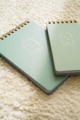 Matt Notebook A5-A6 Bloknot 2'li Set Lastikli Spiralli Çizgisiz-Çizgili Not Defteri Notepad Yeşil