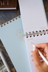 Matt Notebook A5-A6 Bloknot 2'li Set Lastikli Spiralli Kareli-Çizgili Not Defteri Notepad Mavi