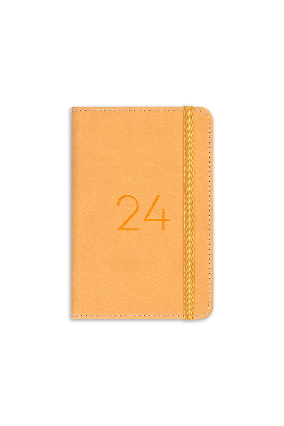 Matt Notebook 2024 Yılı Lastikli Günlük Cep Ajandası 12 Aylık Sarı