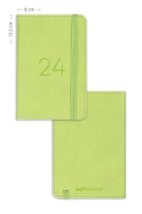 Matt Notebook 2024 Yılı Lastikli Günlük Cep Ajandası 12 Aylık Açık Yeşil
