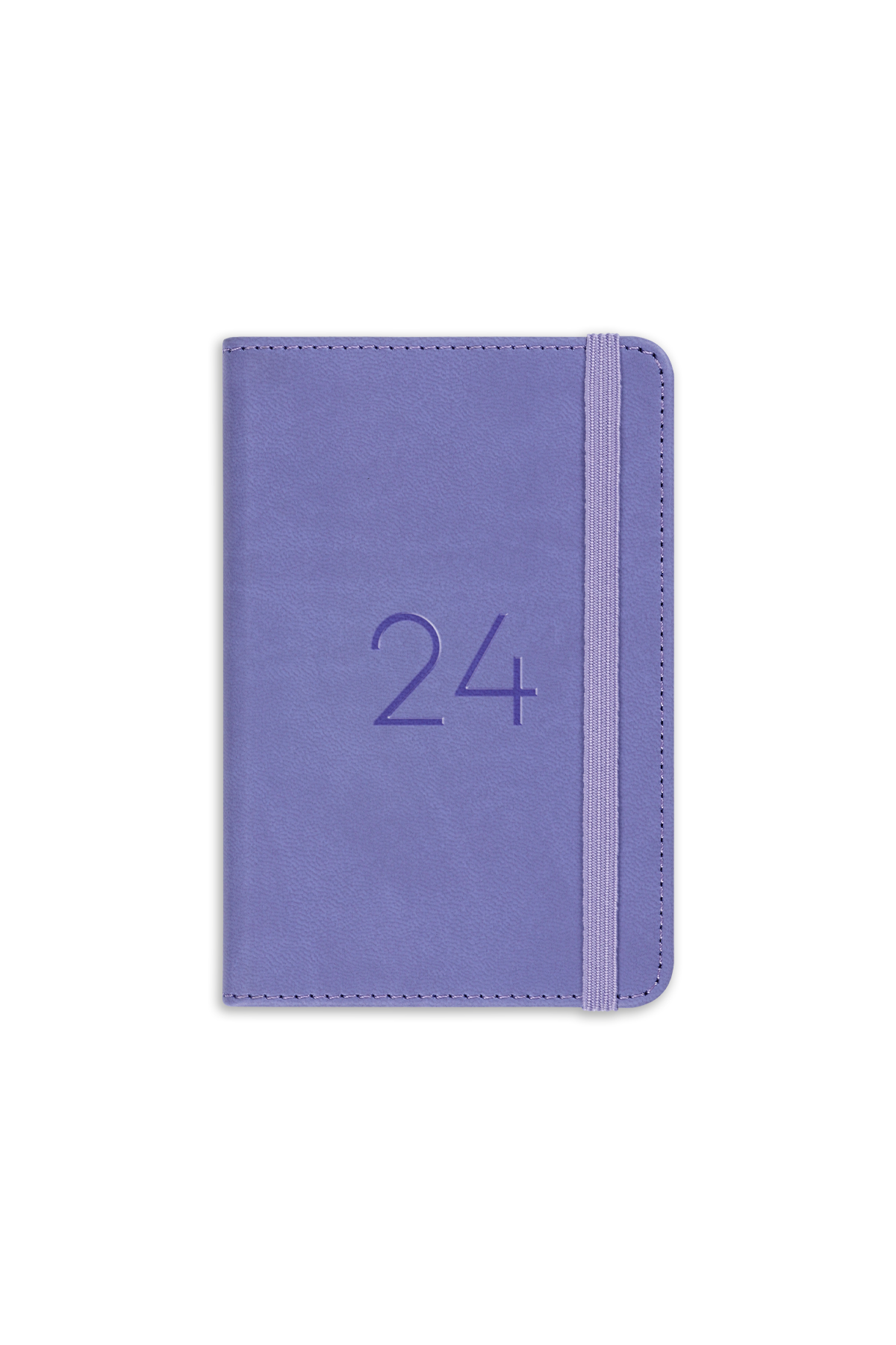 Matt Notebook 2024 Yılı Lastikli Günlük Cep Ajandası 12 Aylık Lila