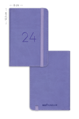 Matt Notebook 2024 Yılı Lastikli Günlük Cep Ajandası 12 Aylık Lila