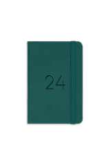 Matt Notebook 2024 Yılı Lastikli Günlük Cep Ajandası 12 Aylık Koyu Yeşil