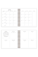 Matt Notebook 15x15 cm Kare 2'li Set Spiralli 2024 Yılı Haftalık Ajanda ve Defter Pötikare Kiraz