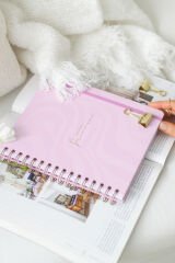 Matt Notebook Süresiz Planlayıcı Kare Ajanda Pembe