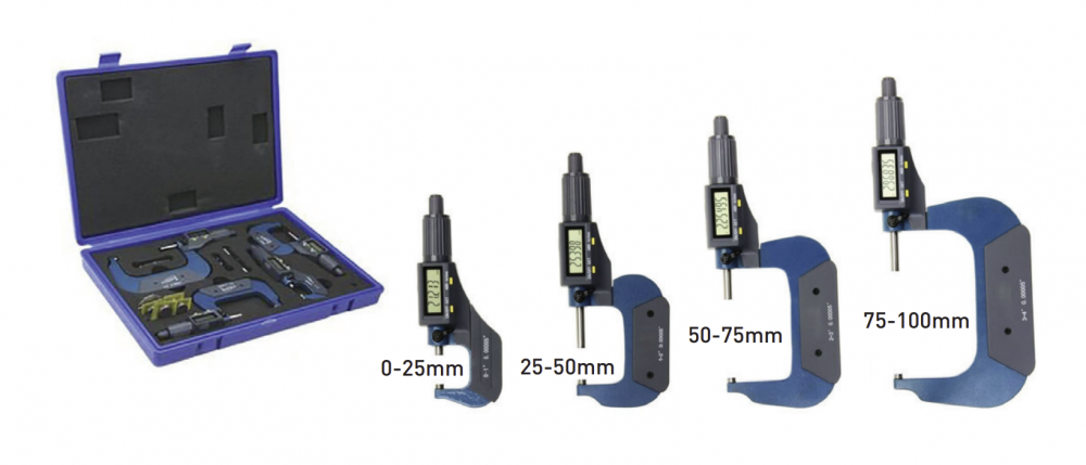 BTS BTS03107 4'lü Dijital Mikrometre Seti