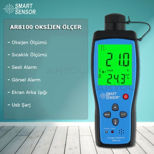 Smart Sensor AR 8100 Oksijen Ölçüm Cihazı