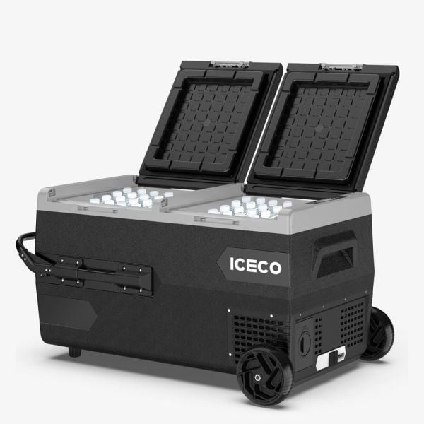 ICECO 75 Litre Akülü Kablolu ve Çift Bölmeli Kompresörlü Oto Buzdolabı Dondurucu K75D  (Akü Dahil Değildir)