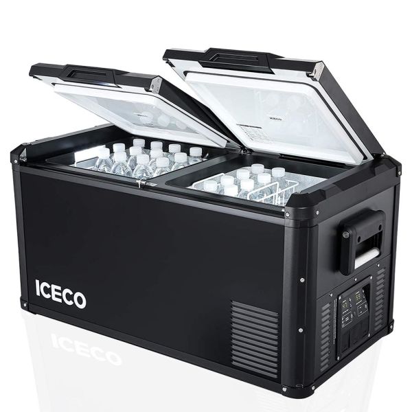 ICECO 90 Litre Çift Bölmeli Kompresörlü Oto Buzdolabı/Dondurucu 12/24Volt 220Volt