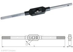 Baer 1/16-3/8 G1/8 Çelik Pafta Kılavuz Kolu 180 mm