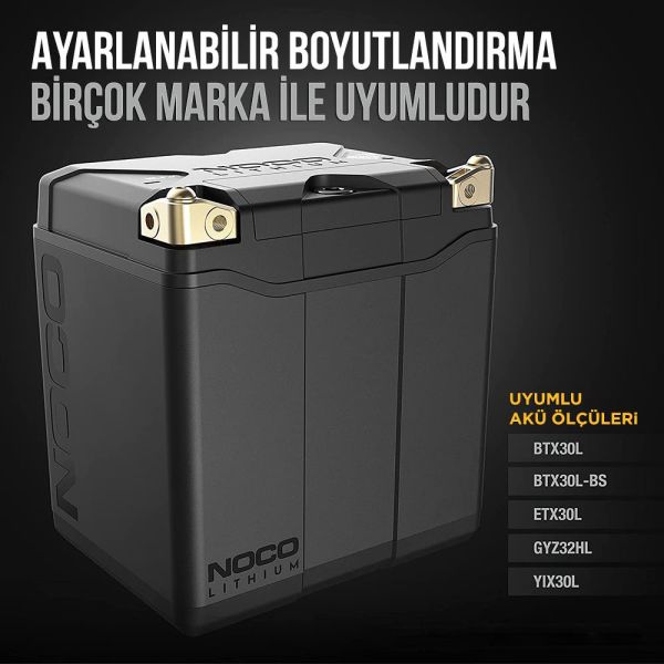 NOCO NLP30 12V 8Ah. 100Wh Li-İon Motosiklet Aküsü CCA 700A LiFeP04