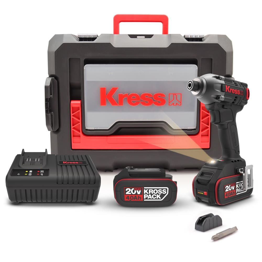 Kress KUB60.2 Çift Akülü Şarjlı Darbeli Tornavida 20Volt 4.0Ah / 230 Nm