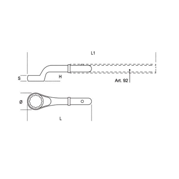 Beta 91 Boyunlu Yıldız Anahtar 105 mm