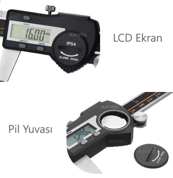 Loyka 5110-300 Dijital Kumpas 0-300mm (IP54 Korumalı)