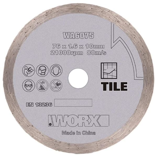 Worx  WX801 İçin 76x10mm Fayans, Seramik, Mermer Elmas Kesme Diski