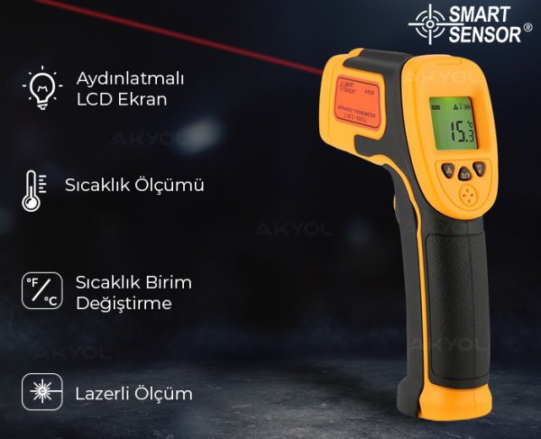 Smart Sensor AS530 Kızılötesi Lazerli Sıcaklık Ölçer