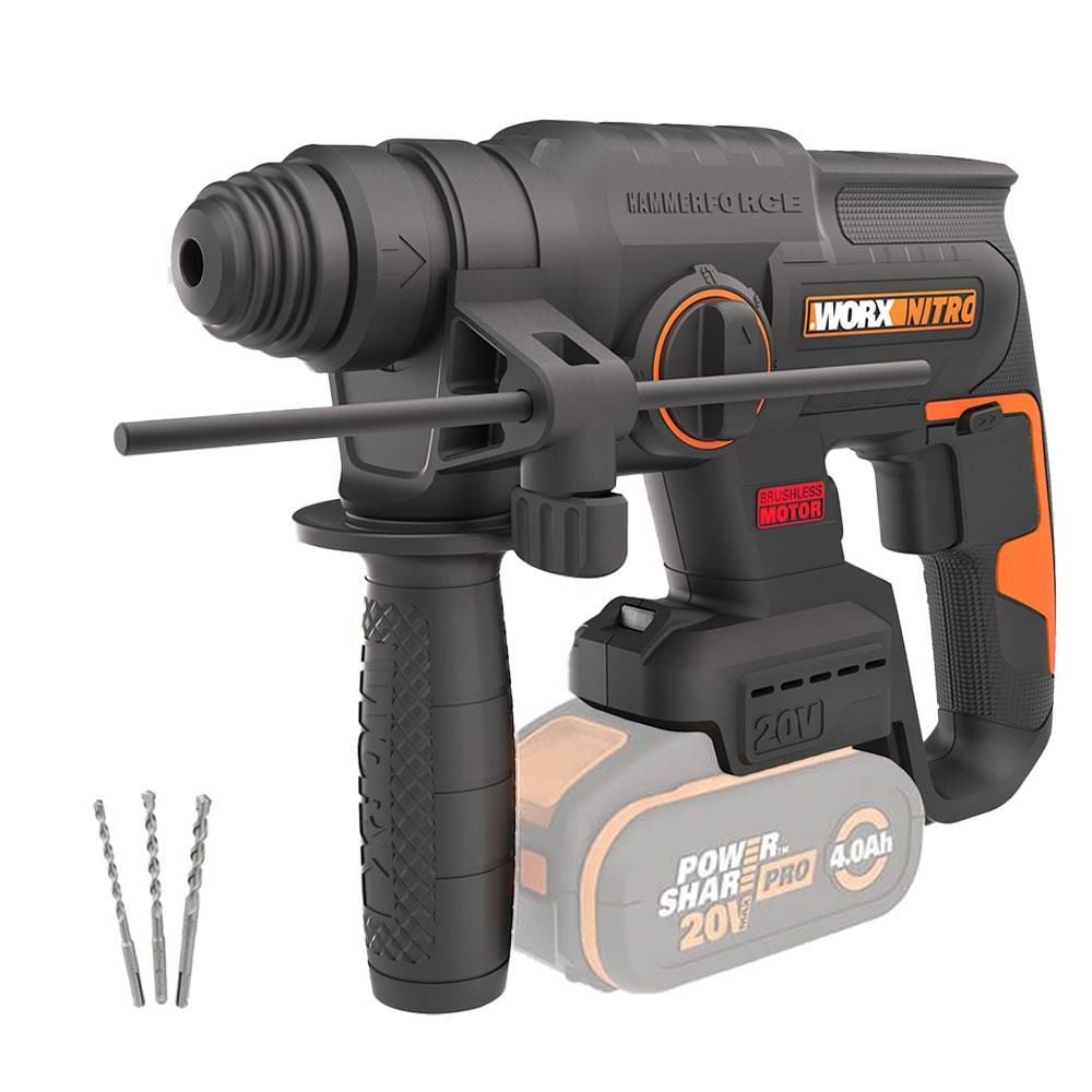 WORX WX381.9 Pnömatik Kırıcı ve Delici SDS-Plus  20Volt 2J + 3 Parça Delme Ucu (Akü Dahil Değildir)