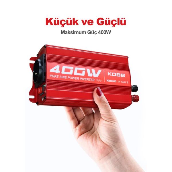 KOBB KBN400 400 W Tam Sinüs Dönüştürücü İnvertör 12V/220V