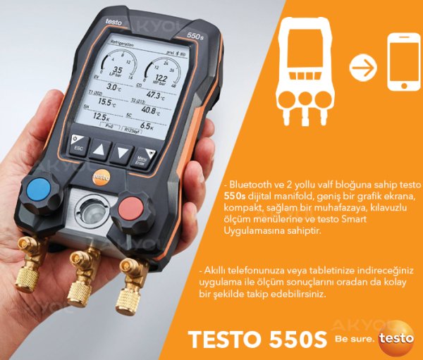 Testo 550S Akıllı Dijital Manifold Seti