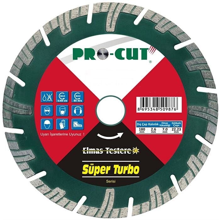Pro-Cut 115 mm Süper Turbo Elmas Testere