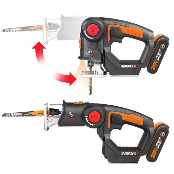 WORX WX550 Profesyonel Dekupaj ve Tilki Kuyruğu Testere  20Volt 2.0Ah.