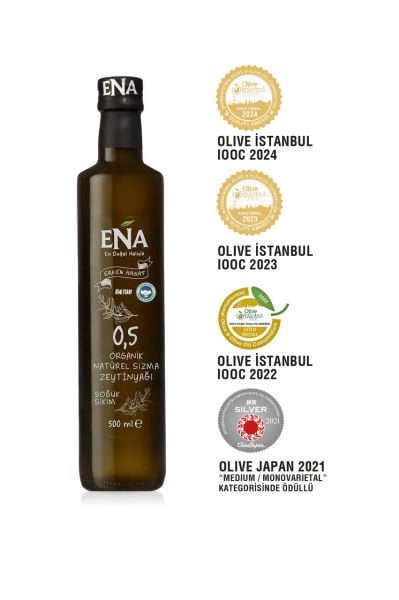 <b><font color=#ff0000> </font></b> 500ml ENA ORGANİK ERKEN HASAT SOĞUK SIKIM NATUREL SIZMA ZEYTİNYAĞI