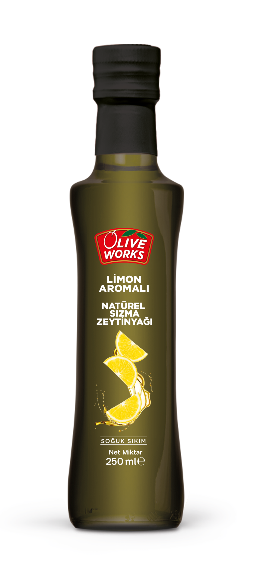 250ml.OLIVE WORKS LİMON AROMALI NATUREL SIZMA ZEYTİNYAĞI