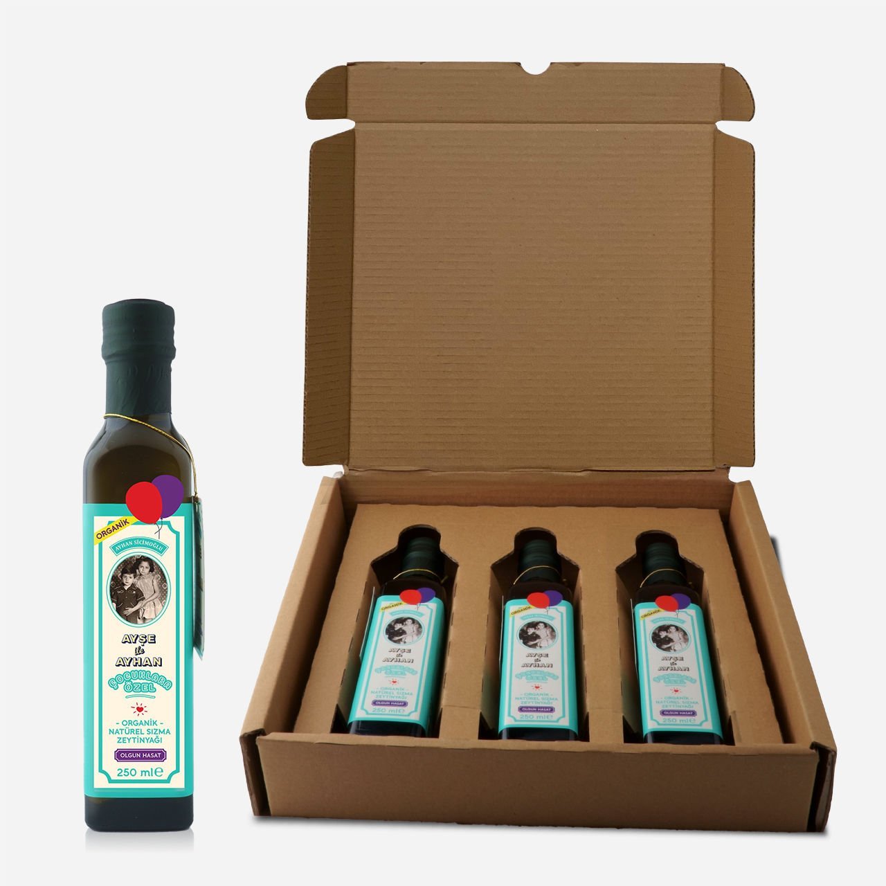 Çocuklara Özel Organik Natürel Sızma Zeytinyağı 250 ml 3'lü set (Kargo Dahil)