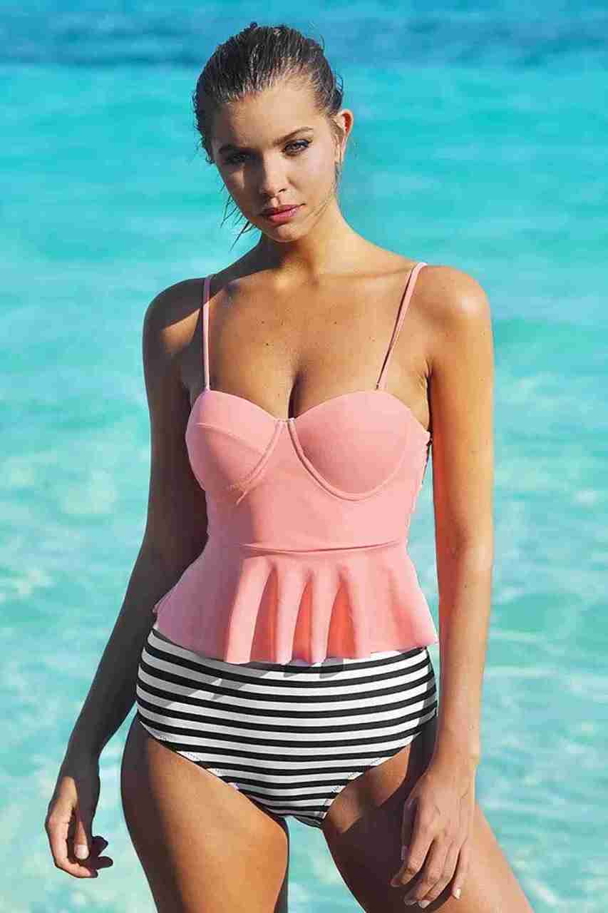Angelsin Yüksek Bel Bikini Alt Çok Renkli