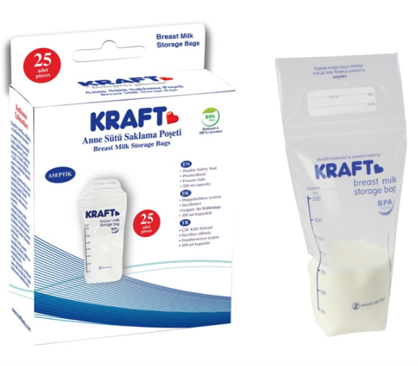 Kraft 25'li Süt Saklama Poşeti
